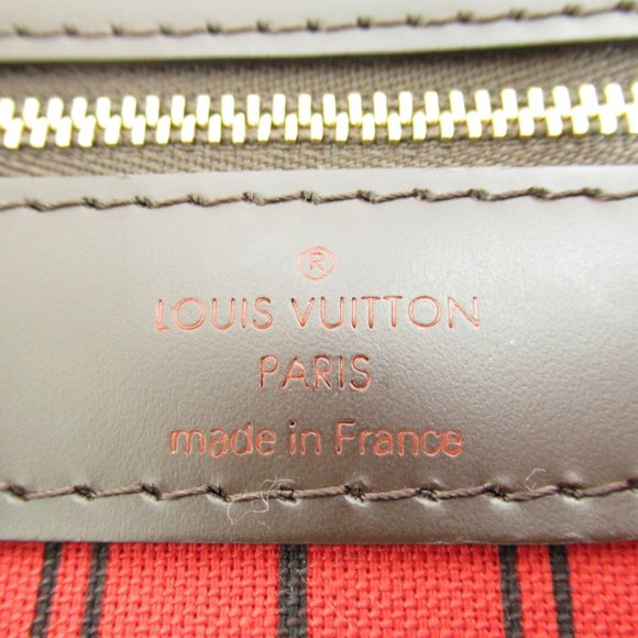 LOUIS VUITTON Neverfull GM Tote Bag Damier canvas Brown Ebene Used Women - Picture 10 of 12